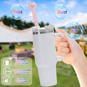 HuLiPaLi 4Pcs Straw Cover for Stanley 30&40 Oz Tumbler, 0.4in Silicone Long Style Cloud Shape Straw Covers Cap Cup Accessories,Dust-Proof Protector Topper Reusable Drinking Tips Lids