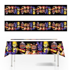 WOLEN 2Pcs Five Nights Tablecloth Disposable Tablecover Birthday Party Supplies and Decorations for Kid Boy Baby Shower Rectangle Tables 70"X42",2 Pack