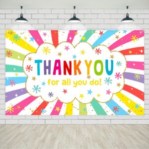 avezano thanks you for all you do backdrop colorful be thankful to staff teachers professors doctors photo banner retirement appreciation grad national nurse's day party decorations 70.8x43.3inch