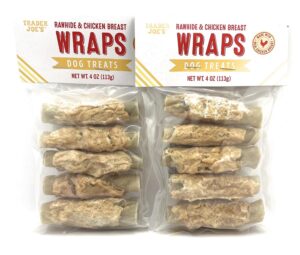 rawhide & chicken breast wraps dog treats by trader joes 4 oz (113g) – pack of 2