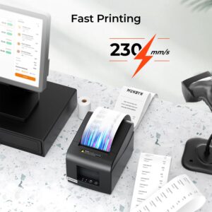 MUNBYN Receipt Printer P072, USB Receipt Printers Support Cash Drawer&80mm Receipt Paper, Thermal Receipt Printer for Small Business, POS Printer Compatible with for Windows/Mac/Linux(Black)