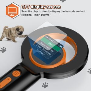 Pet Microchip Scanner,Alacrity 3-IN-1 Connections(2.4GHz Wireless+Bluetooth+USB)Animal Universal Microchip Tag Reader Scanner with 1.44” TFT Screen,800mA*H Rechargeable Battery,240 Pieces Data Storage