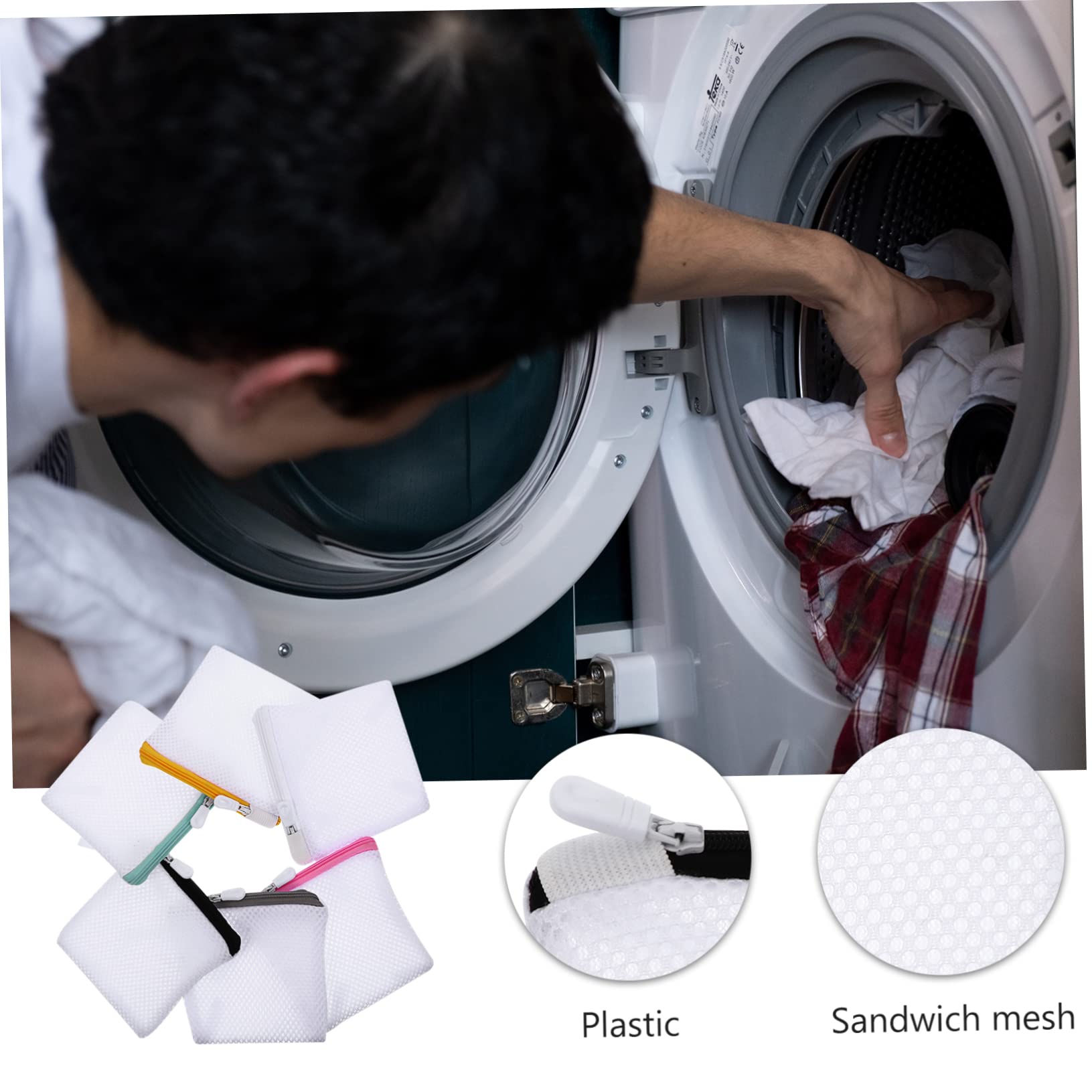 BUGUUYO 6pcs Laundry Bag Mini Washing Machine Bra Underwear Washing Bag Wash Bag Delicates Bag for Washing Machine Laundry Pouch Travel Special Bag Sandwich Mesh Multifunction