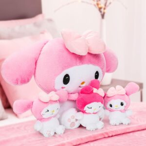 Teluhui 16 Inch Anime Plush - Japanese Anime Mommy with 3 Babies Plush Kawaii Stuffed Animals Plushie Pillows Decor Gift Birthday Thanksgiving for Fans Boys Girls