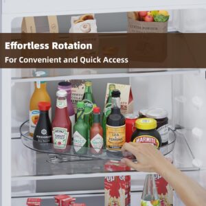 Lazy Susan for Refrigerator, Growfessor Refrigerator Lazy Susan with Unique Anti-Slip Design – Rectangular, Easy Glide with 4 Strong Suction Cups, 15.75" X 11" – Premium Refrigerator Storage Solution