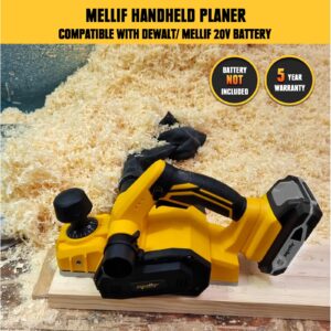 Cordless Handheld Planer Compatible with 20v Battery(Tool Only), Brushless Electric Power Planer, 16000RPM Portable 3-1/4-Inch Wood Planer with Dual-dust out System for Carpenter Home DIY