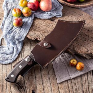 Handmade Dragon Knife, 8.2'' Cuchillo de Cocina Afilado, Dragon Slaying Knife, Japanese Black Dragon Knife, Handmade Super Sharp High Carbon Stainless Steel Kitchen Knives with Sheath (B)