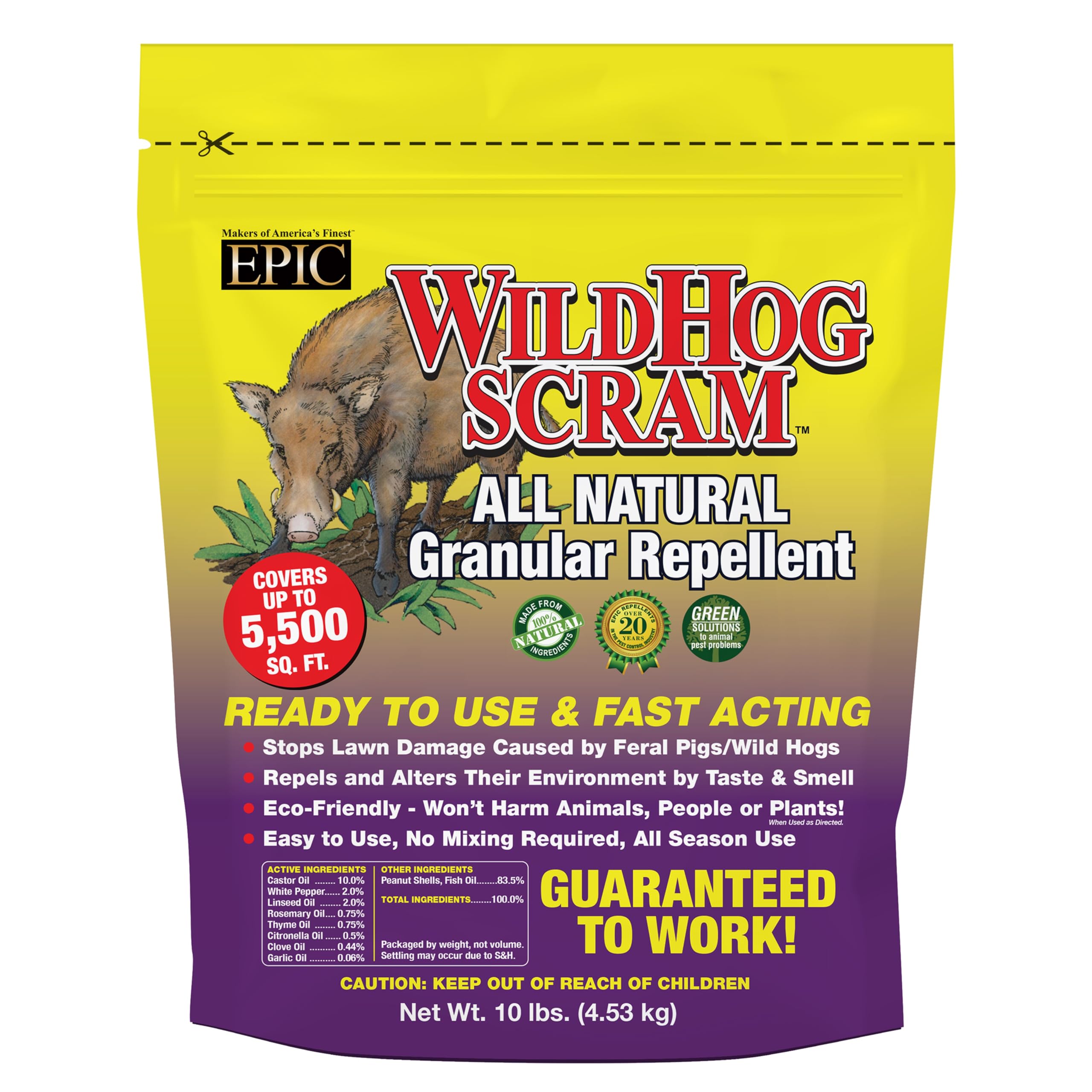 Epic Wild Hog Scram All Natural Granular Repellent - 10 lb. Bag