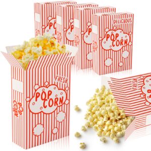 200 packs popcorn boxes containers 1.25 oz paper popcorn buckets red and white striped close-top cardboard pop corn boxes individual servings for party movie night christmas