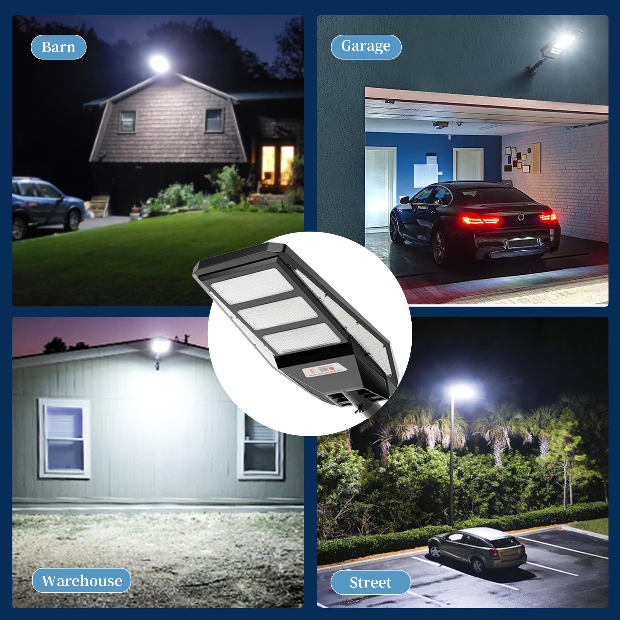 4800W Solar Street Lights Outdoor - Solar Lights Outdoor Waterproof, 7000K LED Solar Parking Lot Lights Commercial Dusk to Dawn, Street Lights Solar Powered Motion Sensor for Street, Outside, Yard