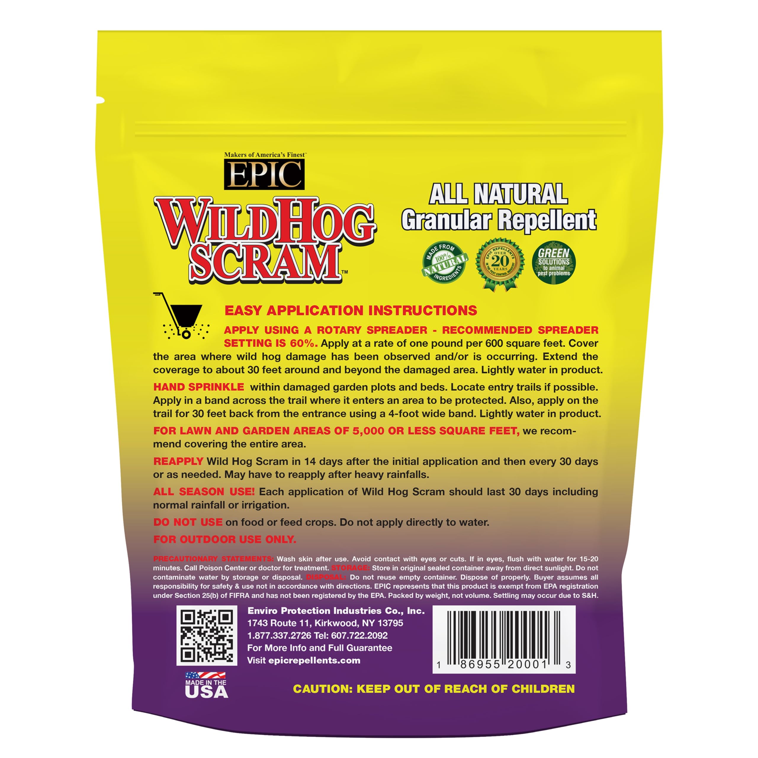 Epic Wild Hog Scram All Natural Granular Repellent - 10 lb. Bag