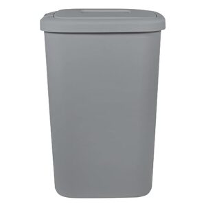 FGriD 13.3 Gallon Trash Can, Plastic Touch Top Kitchen Trash Can, Grey