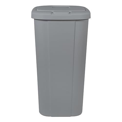 FGriD 13.3 Gallon Trash Can, Plastic Touch Top Kitchen Trash Can, Grey