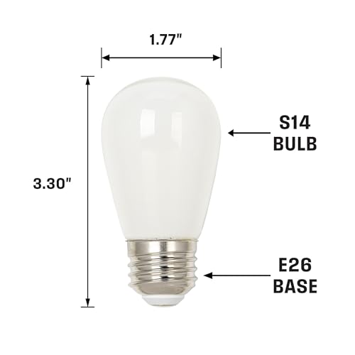 Westinghouse 5282000 1 Watt (15 Watt Equivalent) S14 Frosted Filament LED Light Bulb, Medium Base