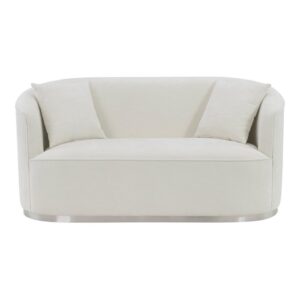 Acme Furniture Odette Upholstered Chenille Loveseat with 2 Pillows in Beige