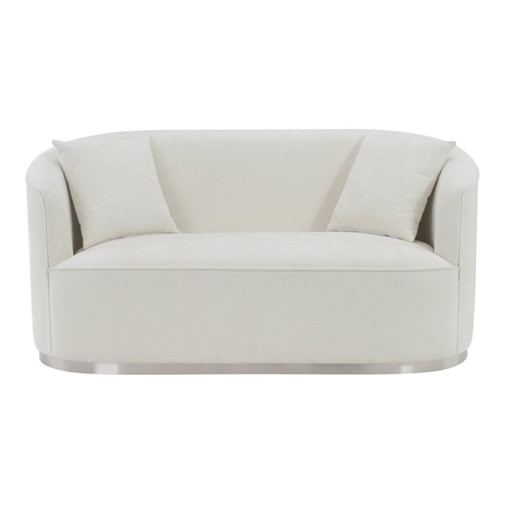 Acme Furniture Odette Upholstered Chenille Loveseat with 2 Pillows in Beige