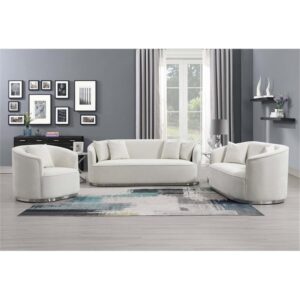 Acme Furniture Odette Upholstered Chenille Loveseat with 2 Pillows in Beige