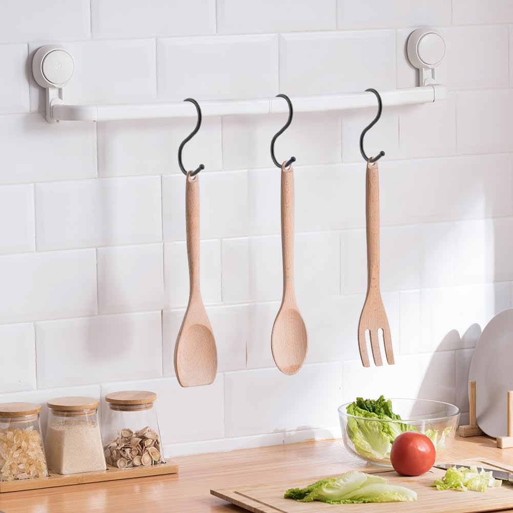 2PCS Banana Hook Under Cabinet, Rotatable Metal Banana Hanger Holder with 2 S Shape Hook and Screws, Kitchen Hook Banana Stand to Keep Bananas Fresh