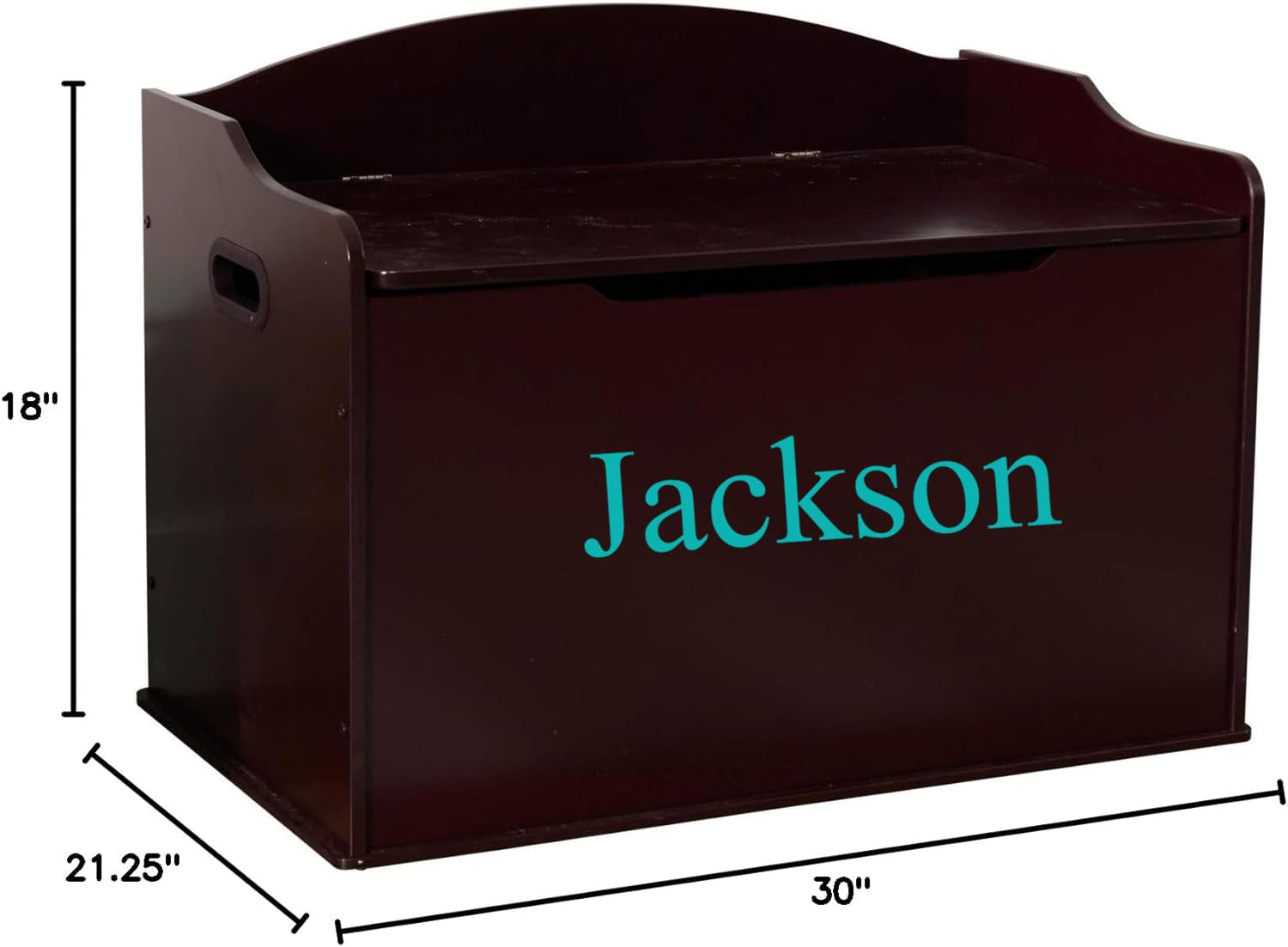 Personalized Toybox for Kids - Cherry Austin Wooden Toy Box Storage Bench with Lid - Kids Toy Chest Playroom Organizer