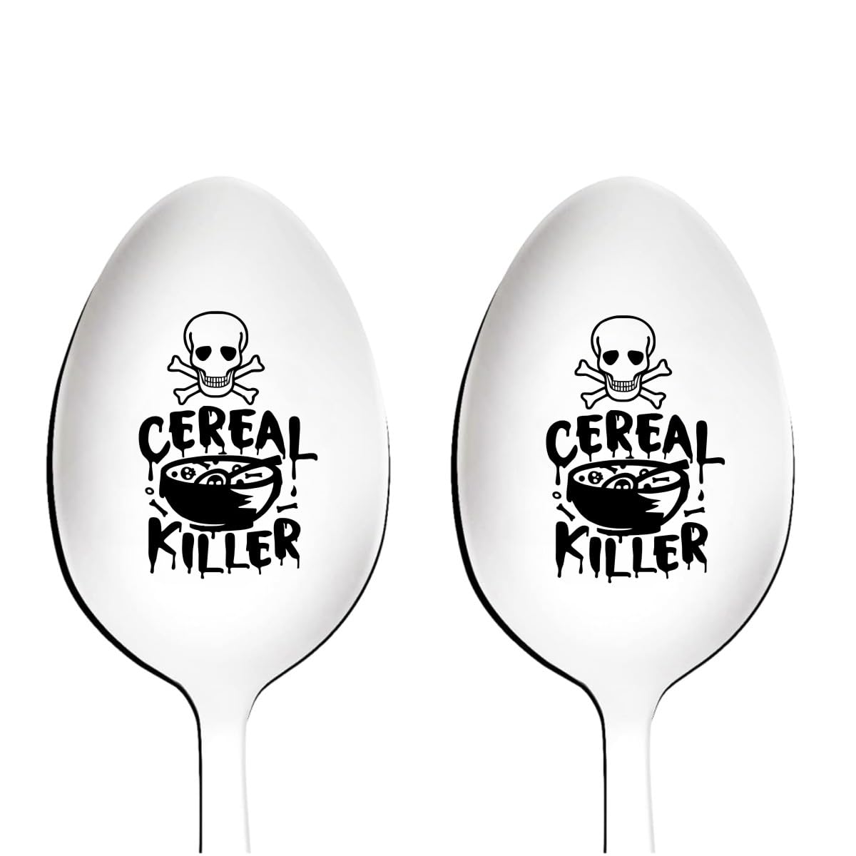 2PCS Funny Cereal Killer Spoon -Unique Birthday Gift - Boyfriend - Teenager - Husband - Friends-Stainless Steel Spoon Cereal and Coffee Christmas Gift