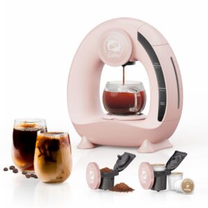 benfuchen pink single serve coffee maker for kcup/ground coffee, mini q modern 2 in 1 coffee machine personal mini one cup coffee maker/tea brewer with filter&adapter, 4-8oz brew size