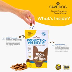 SAVE.DOG Chewable Probiotics & Calm Aid for Dogs Bundle