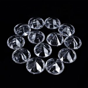 24 Pcs Diamond Card Holder Table, Acrylic Diamond Place Card Holders Diamond Table Number Holder for Party Weddings Table Decoration (Clear)