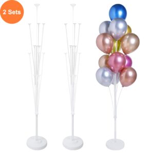 KATBUU 2 Sets of Balloon Stand Kit - 62in Balloon Stands with Base, Balloon Sticks, Decorations for Party Birthday Wedding Baby Shower Gender Reveal Graduation