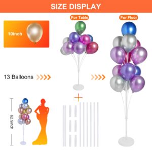 KATBUU 2 Sets of Balloon Stand Kit - 62in Balloon Stands with Base, Balloon Sticks, Decorations for Party Birthday Wedding Baby Shower Gender Reveal Graduation