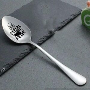 2PCS Funny Cereal Killer Spoon -Unique Birthday Gift - Boyfriend - Teenager - Husband - Friends-Stainless Steel Spoon Cereal and Coffee Christmas Gift