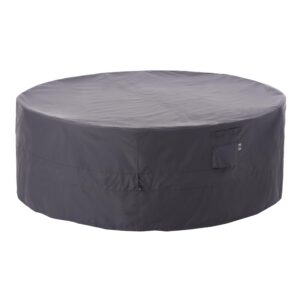 wj-x3 large ripstop patio furniture cover, 110" d x 31" h, waterproof, uv resistant, anti-fading outdoor cover for round dining table and chairs set, grey