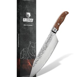 The Cooking Guild Chef Knife - 8 Inches - Grizzly Series - High Carbon Stainless Steel Chefs Knives - Rosewood Handle - Razor Sharp Chef's Knife Designed to Last a Lifetime