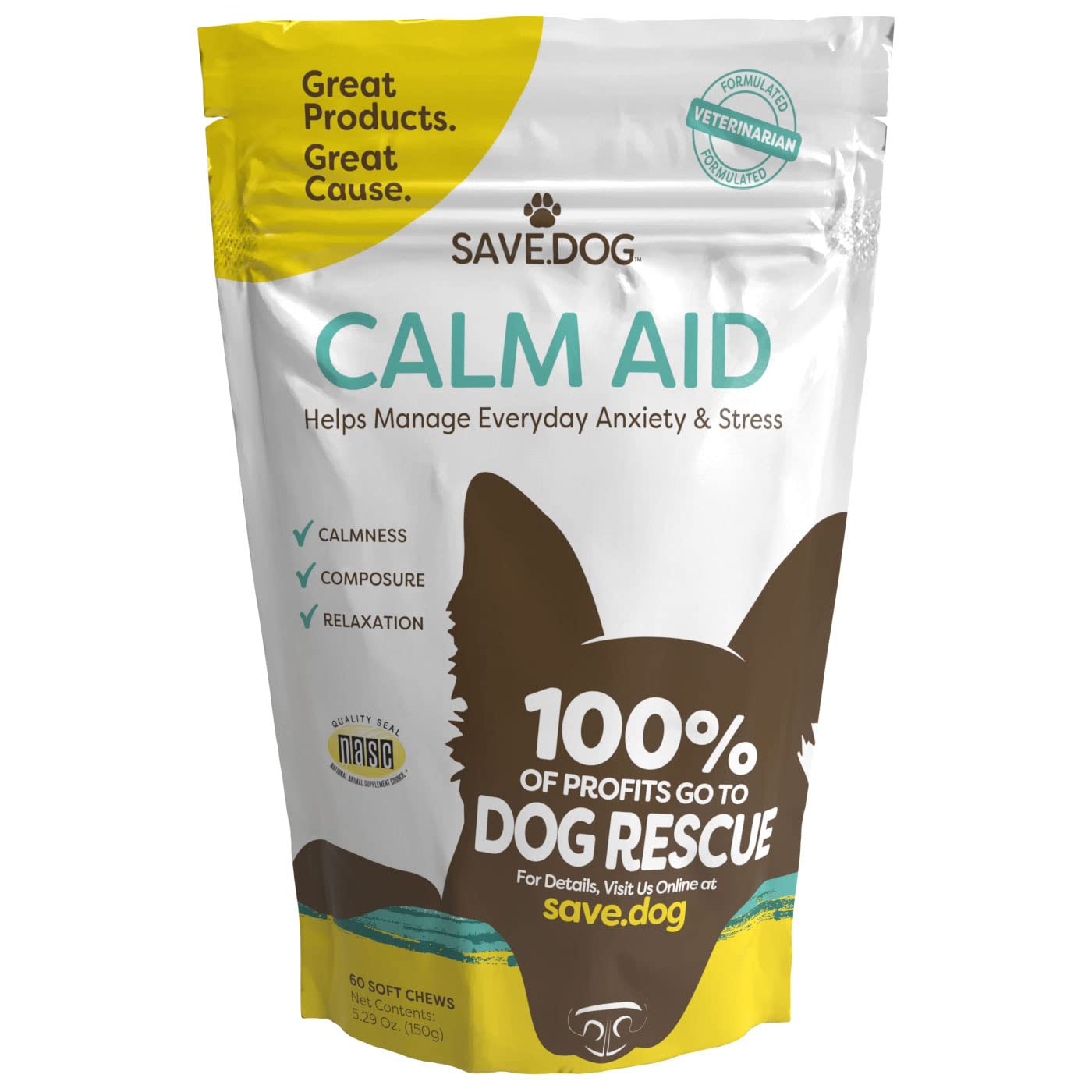 SAVE.DOG Chewable Probiotics & Calm Aid for Dogs Bundle