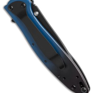 Kershaw Leek Pocket Knife, Limited Release Gradient Blue/Black Aluminum Handle, Black 3" MagnaCut Wharncliffe Blade, Spring Assisted Knife, EDC Folding Knife