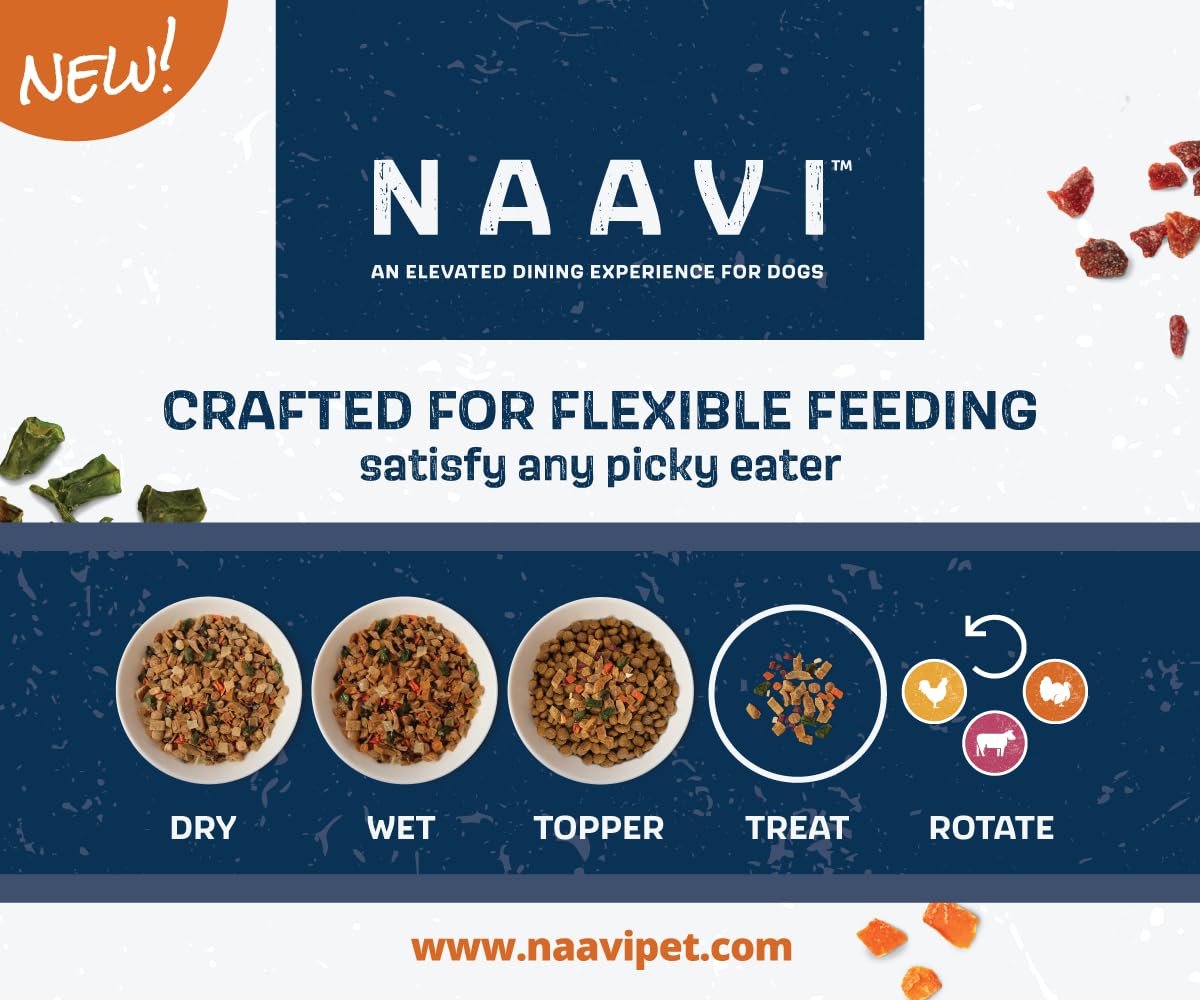 Naavi Slow Roasted Beef Bowl with Ancient Grains, Vegetables & Fruits, Premium Dog Food Topper for Adult Dogs - 6oz (2pack)