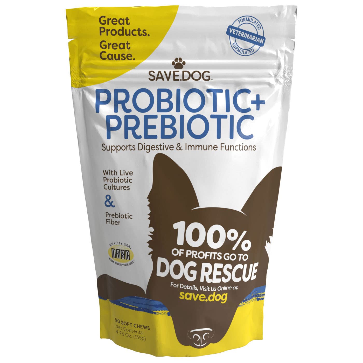 SAVE.DOG Chewable Probiotics & Calm Aid for Dogs Bundle