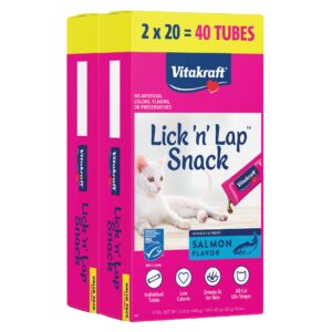 lick 'n' lap snack with salmon cat treat, value-pack 40pk