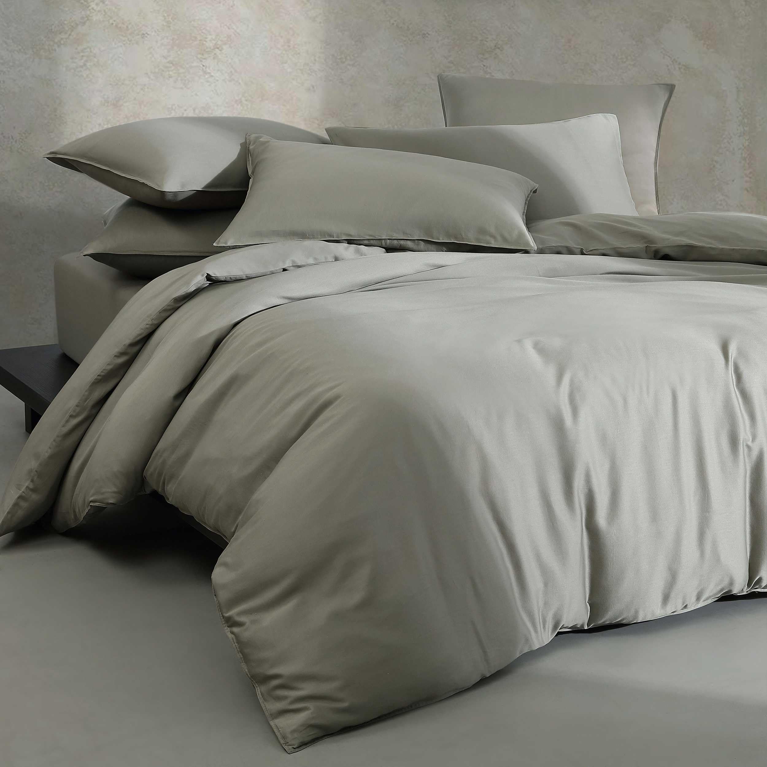 Calvin Klein - Queen Duvet Cover Set, Organic Cotton Sateen Bedding, Luxuriously Soft Home Decor, GOTS Certified (Organic Earth Dusty Olive, Queen)