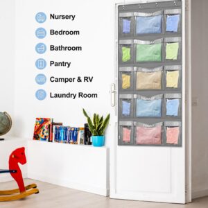 VERONLY Weekly Hanging Closet Organizer for Kids,Day of Week Kids Clothes Organizer,School Clothing Storage Monday to Friday Hanging Closet Organizer Shelves for Bedroom,Bathroom,Dorm (Grey)