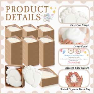 Maxcheck 50 Sets Baby Shower Feet Soaps Bulk Baby Shower Favors for Guests Handmade Scented Soap with Organza Bags Thank You Cards for Girl Boy Baby Shower Gifts Souvenirs Decorations(White)