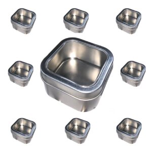 Shirin Packaging Metal Tin Containers for Mint Storage Metal Tins With Lids Tin Boxes Small Metal Box Lid 15/1, storage container square 2.6" x 2.6" x 1.6" Bead Organiser, Treasure Box Silver