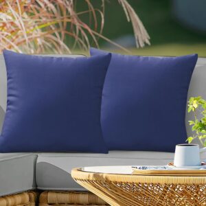 vakado outdoor waterproof throw pillow covers 18x18 set of 2 decorative darkblue patio furniture cushion cases outside decor for couch garden bench porch