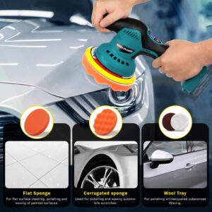 Cordless Car Buffer Polisher for Dewalt 20V Battery DCB206, 6 Variable Speed Car Buffer Polisher, Up to 5500RPM, Polishers Buffers for Car Detailing/Polishing/Waxing(Battery Not Included)