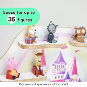 stadtecken Wooden Shelf for Music Box I Suitable for The Toniebox and ca. 35 Tonies I Perfect Storage in The Children's Room I for Setting up or Hanging (Medium, Fairy Tale Castle)