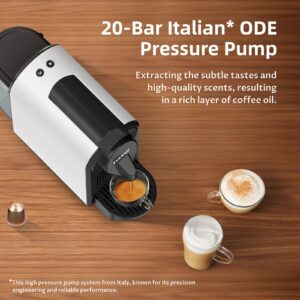 CHULUX Bafèstro Espresso Machine, 20 Bar Italian ODE Pump Mini Espresso Machine for Nespresso Original Capsules, Single Serve Coffee Machine for Home Espresso & Lungo Maker, One-Touch, 1400W