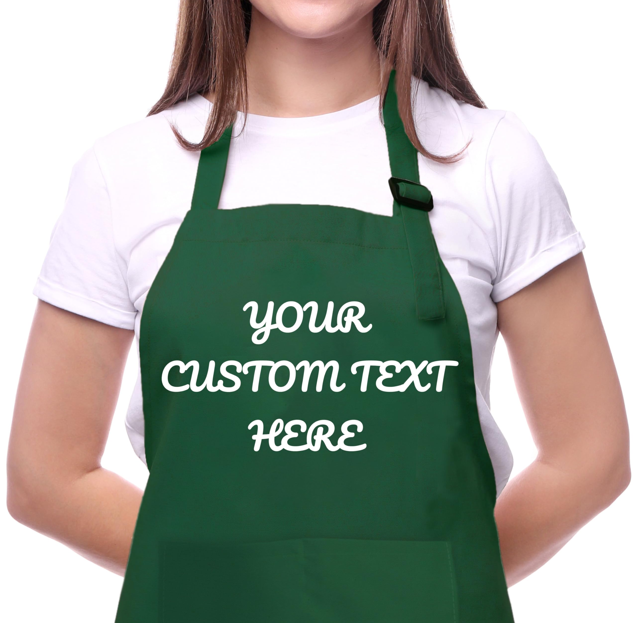 Personalized Apron, Aprons for Men and Women, Professional Aprons for Chefs, Male and Female Apron with Custom Name – Text, Personalized Baking Gifts for Christmas, Male Aprons for Cooking, 2 Pockets