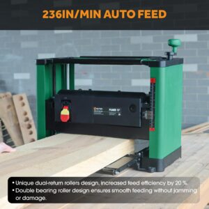 （Updated Model）Kayrain 13IN Power Benchtop Planer with HSS Double-sided Use Blades Electric Thickness Planer 15A 2000W Powerful Motor Wood Planers for Woodworking