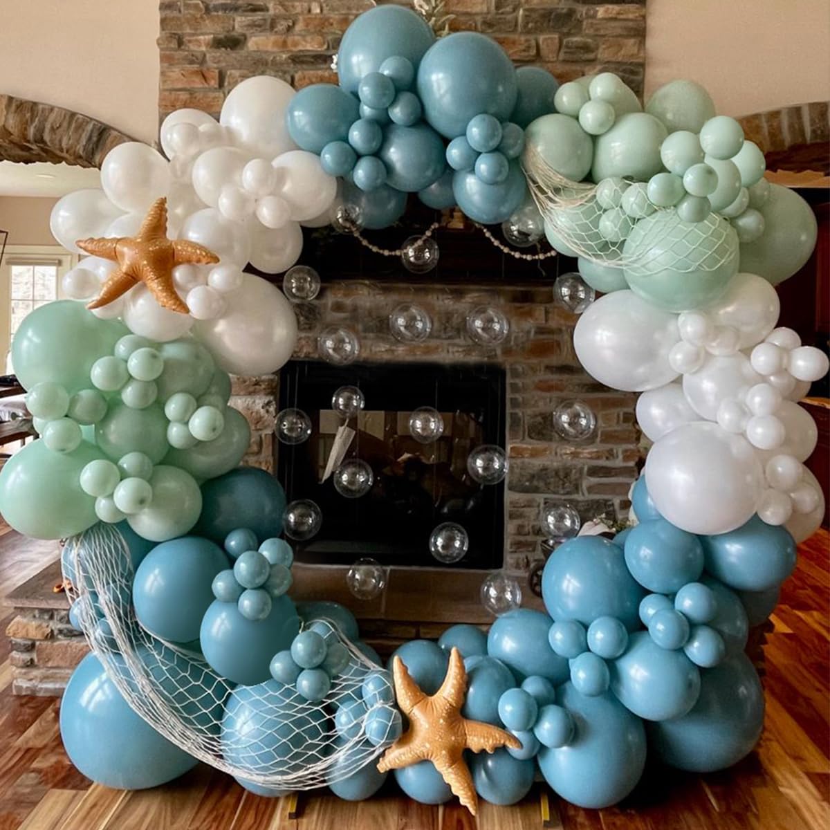 Balloon Garland Kit Under the Sea - White Macaron Green Deep Blue Balloon for Sea Theme Birthday Party Baby Shower Decorations (Blue)