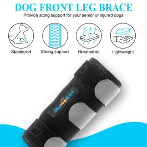 Bawektrl Dog Wrist Brace Compression Carpus Wraps with lateral Metal splints, Provide More Support for Canine Front Leg, Help with Cruciate Ligament, Wound Healing and Loss of Stability from Arthritis