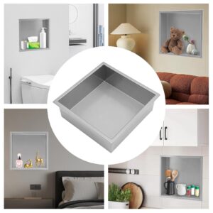 12"x12" Shower Niche, NO Tile Needed Shower Niche, Stainless Steel Wall Niche, Square Wall-Inserted Niche Recessed, Silver Grey Niche Recessed Shower Shelf, Bathroom Niche, Bathroom Shelf Organizer